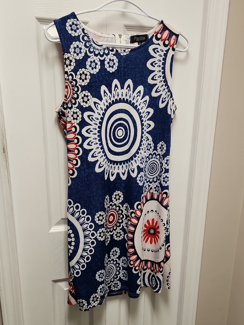 🍉Papillon Blanc Sleeveless Shift Dress